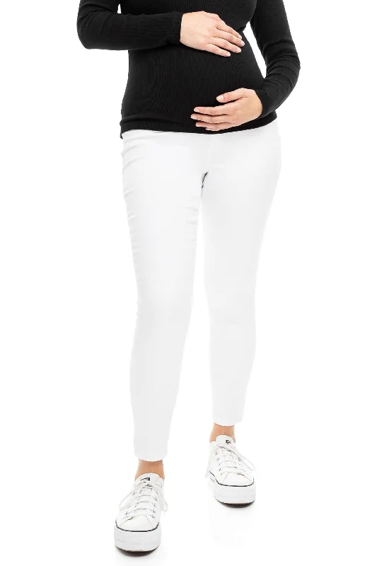 Maternity Butter Skinny Jeans w/ Bellyband in White