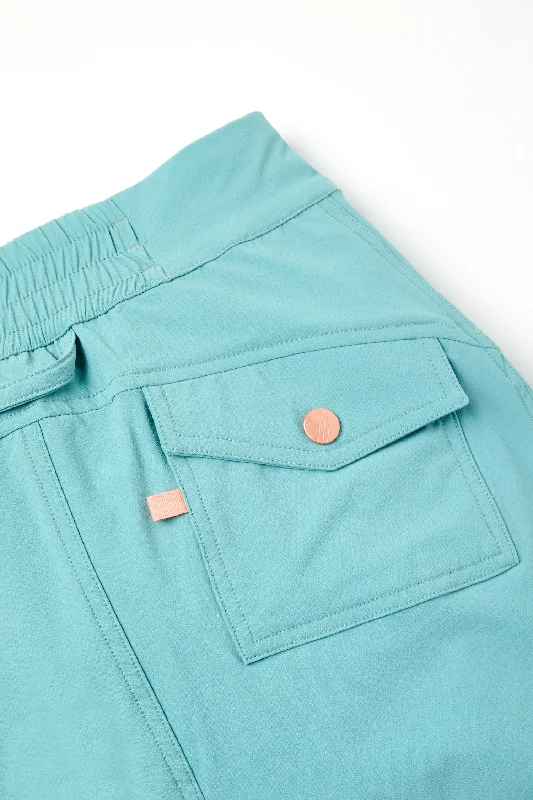 Mid Length Trek Shorts - Mineral Blue