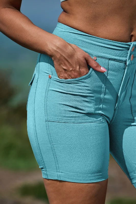 Mid Length Trek Shorts - Mineral Blue