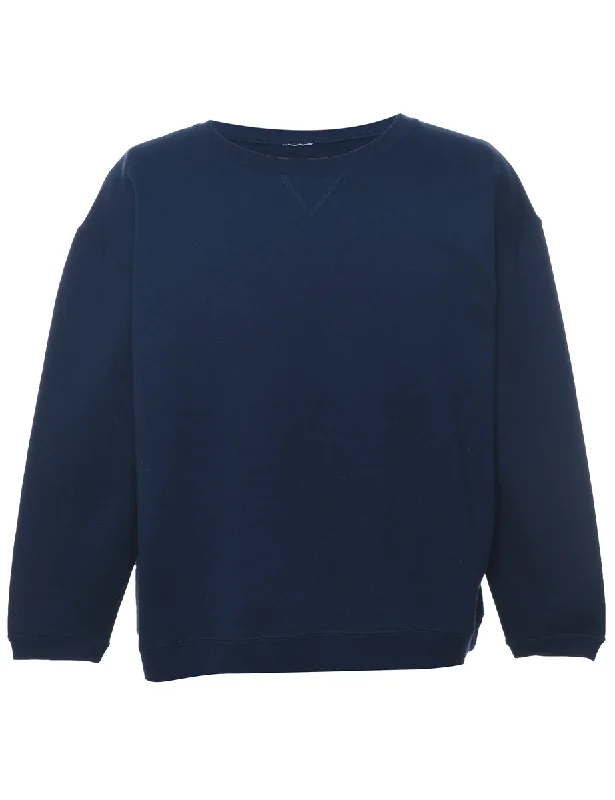 Navy Plain Sweatshirt - M