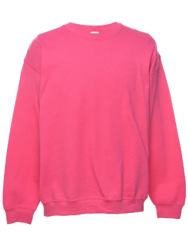 Pink Plain Sweatshirt - L