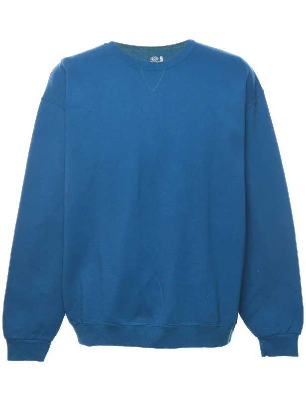 Plain Blue Classic Sweatshirt - XL