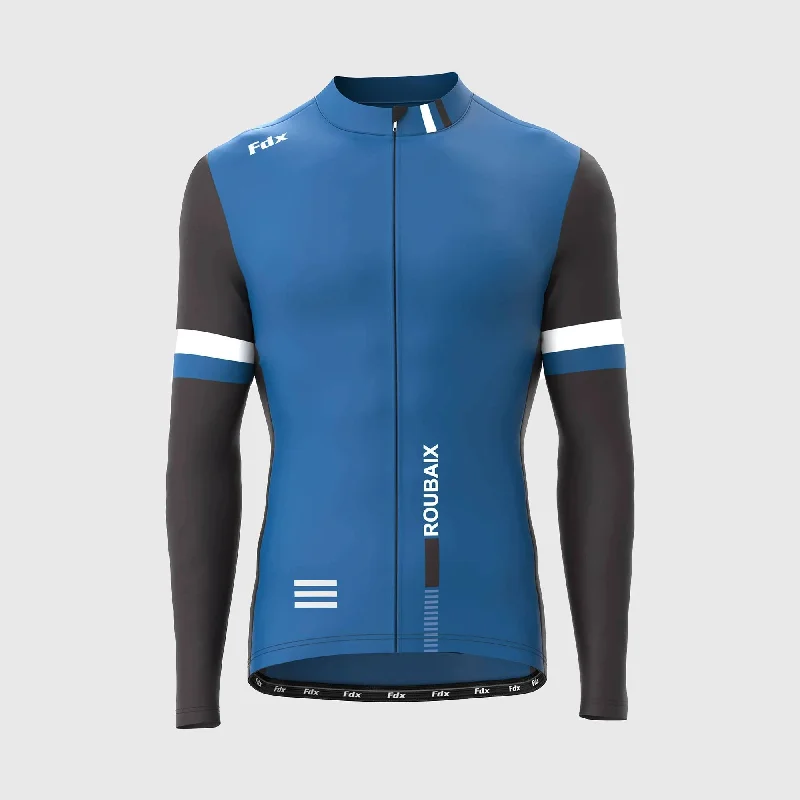 Fdx Limited Edition Men's & Boy's Blue Thermal Roubaix Long Sleeve Cycling Jersey