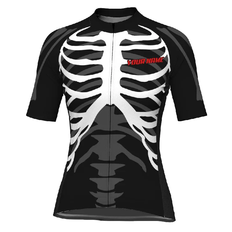 Customized Skull Short Sleeve Cycling Jersey for Women