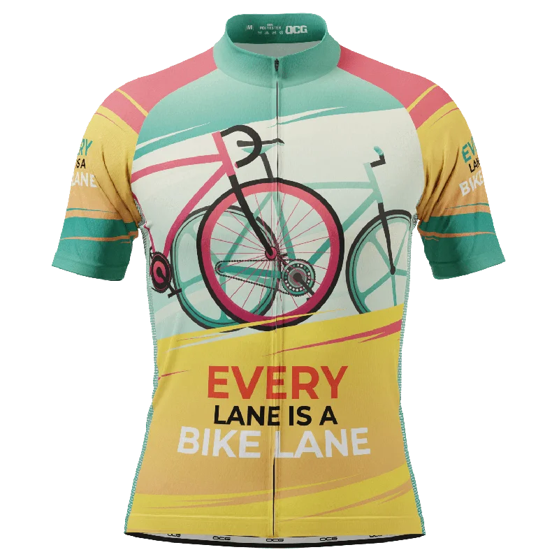 Men's Every Lane Is A Bike Lane Short Sleeve Cycling Jersey