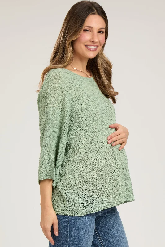 Mint Green Knit Maternity Short Sleeve Top